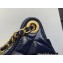 Chanel Shiny Crumpled Calfskin Small Hobo Bag AS3710 Navy Blue 2022
