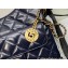 Chanel Shiny Crumpled Calfskin Hobo Handbag AS3690 Navy Blue 2022