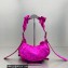 Balenciaga Le Cagole Xs Shoulder Bag in Crushed Velvet 92718 Fuchsia