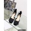 Dior Idylle Ballet Pumps in Grosgrain and Black Cotton Embroidered with Strass 2023
