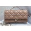Lady Dior Top Handle Clutch Bag in Cannage Calfskin Nude