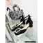 Dior Idylle Ballet Pumps in White Resin Pearls and Black Cotton Embroidered with Strass 2023