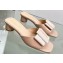 Dior Idylle Heel 3.5cm Slides in Grosgrain and Patent Calfskin Nude 2023