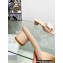 Dior Idylle Heel 3.5cm Slides in Grosgrain and Patent Calfskin Nude 2023