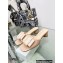 Dior Idylle Heel 3.5cm Slides in White Resin Pearls Patent Calfskin Nude 2023