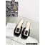 Dior Idylle Heel 3.5cm Slides in White Resin Pearls and Patent Calfskin Black 2023