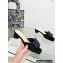 Dior Idylle Heel 3.5cm Slides in Grosgrain and Black Cotton Embroidered with Strass 2023