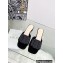 Dior Idylle Heel 3.5cm Slides in Grosgrain and Black Cotton Embroidered with Strass 2023