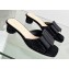 Dior Idylle Heel 3.5cm Slides in Grosgrain and Black Cotton Embroidered with Strass 2023