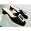 Dior Idylle Heel 3.5cm Slides in White Resin Pearls and Black Cotton Embroidered with Strass 2023