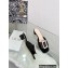 Dior Idylle Heel 3.5cm Slides in White Resin Pearls and Black Cotton Embroidered with Strass 2023