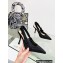 Dior Heel 9.5cm J'Adior Slingback Pumps in Black Cotton Embroidered with Strass 2023