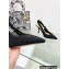 Dior Heel 9.5cm J'Adior Slingback Pumps in Black Cotton Embroidered with Strass 2023