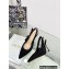 Dior Heel 9.5cm J'Adior Slingback Pumps in Black Cotton Embroidered with Strass 2023