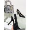 Dior Heel 9.5cm J'Adior Slingback Pumps in Black Cotton Embroidered with Strass 2023