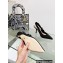 Dior Heel 9.5cm J'Adior Slingback Pumps in Black Cotton Embroidered with Strass 2023