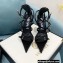 Versace Heel 11cm Buckle Straps Sandals Satin Black 2022