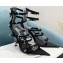 Versace Heel 11cm Buckle Straps Sandals Satin Black 2022
