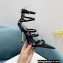 Versace Heel 11cm Buckle Straps Sandals Satin Black 2022