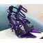 Versace Heel 11cm Buckle Straps Sandals Satin Purple 2022