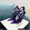 Versace Heel 11cm Buckle Straps Sandals Satin Purple 2022