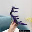 Versace Heel 11cm Buckle Straps Sandals Satin Purple 2022