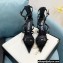 Versace Heel 11cm Buckle Straps Sandals Brushed Black 2022