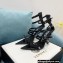 Versace Heel 11cm Buckle Straps Sandals Brushed Black 2022