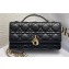 Lady Dior Top Handle Clutch Bag in Cannage Calfskin Black