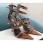 Versace Heel 11cm Buckle Straps Sandals Brushed Brown 2022