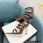 Versace Heel 11cm Buckle Straps Sandals Brushed Brown 2022