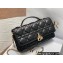 Lady Dior Top Handle Clutch Bag in Cannage Calfskin Black