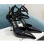 Versace Heel 11cm Buckle Straps Pin-Point Pumps Brushed Black 2022