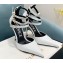 Versace Heel 11cm Buckle Straps Pin-Point Pumps Brushed White 2022