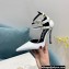 Versace Heel 11cm Buckle Straps Pin-Point Pumps Brushed White 2022