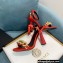 Versace Heel 10.5cm Medusa charm and Chain Sandals Satin Red 2022