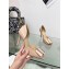 Dior Idylle Heeled Sandals in White Resin Pearls and Patent Calfskin Nude 2023