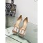 Dior Idylle Heeled Sandals in White Resin Pearls and Patent Calfskin Nude 2023
