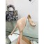 Dior Idylle Heeled Sandals in White Resin Pearls and Patent Calfskin Nude 2023