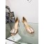 Dior Idylle Heeled Sandals in White Resin Pearls and Patent Calfskin Nude 2023
