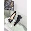 Dior Idylle Heel 3.5cm Ballet Pumps in White Resin Pearls and Patent Calfskin Black 2023