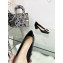 Dior Idylle Heel 3.5cm Ballet Pumps in White Resin Pearls and Patent Calfskin Black 2023