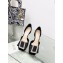 Dior Idylle Heeled Sandals in White Resin Pearls and Patent Calfskin Black 2023