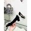 Dior Idylle Heeled Sandals in White Resin Pearls and Suede Black 2023