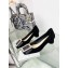 Dior Idylle Heeled Sandals in White Resin Pearls and Suede Black 2023