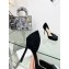 Dior Idylle Heeled Sandals in Grosgrain and Suede Black 2023