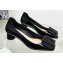 Dior Idylle Heel 3.5cm Ballet Pumps in Grosgrain and Patent Calfskin Black 2023