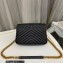 Saint Laurent college medium chain bag in quilted leather 600279/487213 Black/Gold