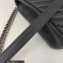 Saint Laurent college large chain bag in quilted leather 600278/487212 Black/Silver