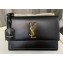 Saint Laurent sunset medium chain bag in smooth leather 442906 Black/Gold